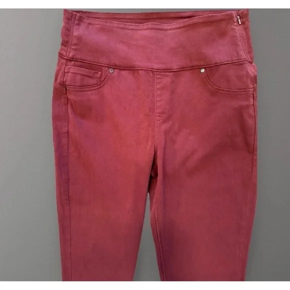 Spanx Denim Pants XL Womens Brick Red Solace Leggings High Rise Stretch Slimming - Picture 3 of 8